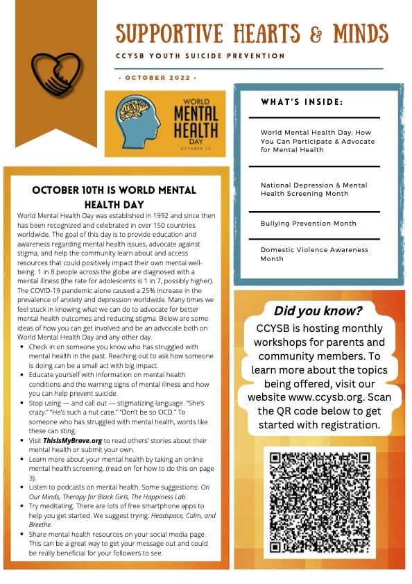 Youth Suicide Prevention Newsletter October 2022