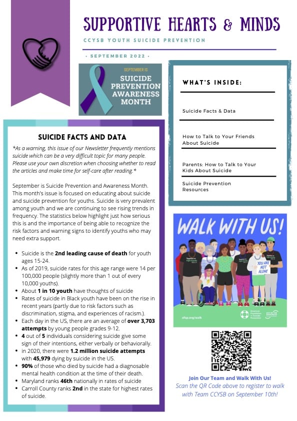 Youth Suicide Prevention Newsletter September 2022